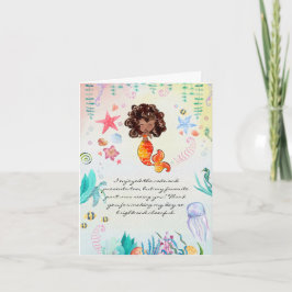 Tarjeta De Agradecimiento Cumpleaños de Sirena Afroamericana | Foto