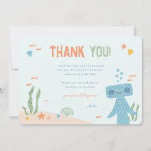 Tarjeta De Agradecimiento Cumpleaños de Slumberkins Hammerhead