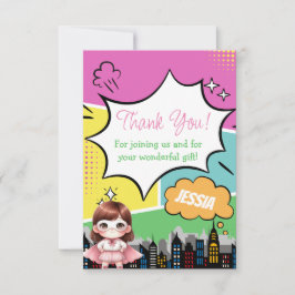 Tarjeta De Agradecimiento Cumpleaños de superhéroe