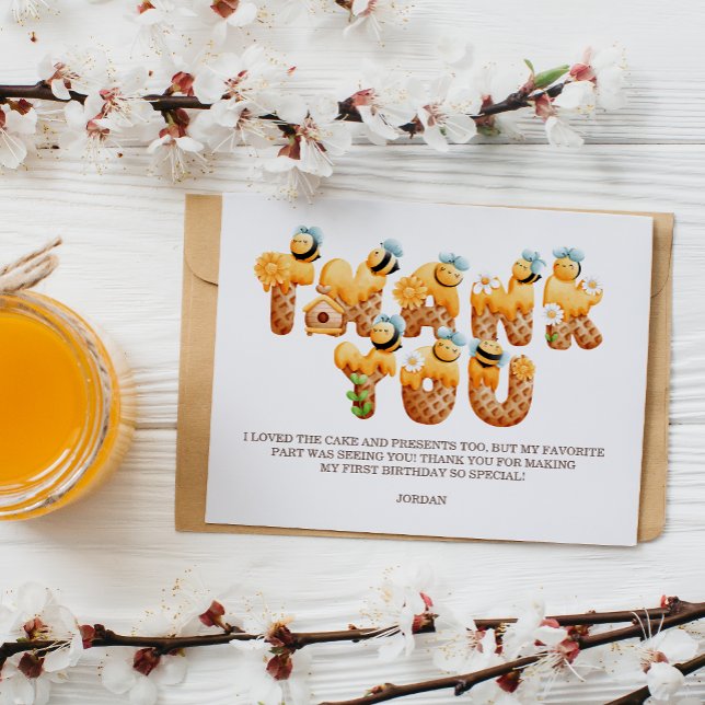 Tarjeta De Agradecimiento Cumpleaños de Sweet Bee (Subido por el creador)