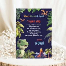 Tarjeta De Agradecimiento Cumpleaños de Tree Rex Dinosaurio