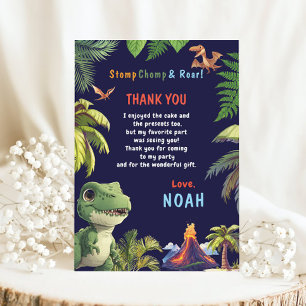 Tarjeta De Agradecimiento Cumpleaños de Tree Rex Dinosaurio