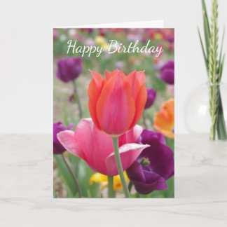 Tarjeta De Agradecimiento Cumpleaños de Tulips de Primavera de bonito