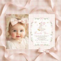 Cumpleaños de un ganso tonto en Gingham Rosa Foto