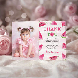 Tarjeta De Agradecimiento Cumpleaños de Uno en un Melón Foto de Sandía