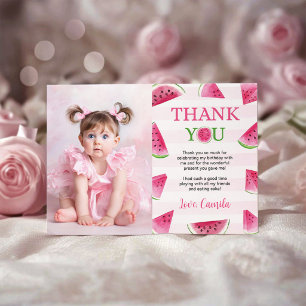 Tarjeta De Agradecimiento Cumpleaños de Uno en un Melón Foto de Sandía