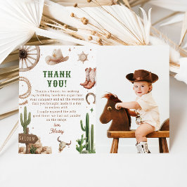 Tarjeta De Agradecimiento Cumpleaños de vaquero de rodeo occidental