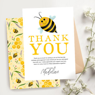 Tarjeta De Agradecimiento Cumpleaños de verano primer día de abeja 1er cumpl