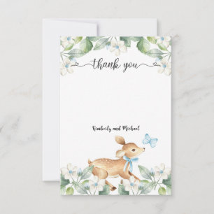 Tarjeta De Agradecimiento Cumpleaños de Woodland Baby Deer   BABY SHOWER