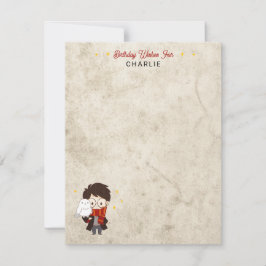 Tarjeta De Agradecimiento Cumpleaños del Arco Mágico de Personajes de HARRY 