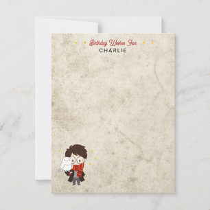 Tarjeta De Agradecimiento Cumpleaños del Arco Mágico de Personajes de HARRY 