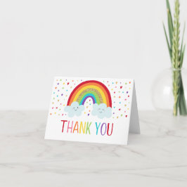 Tarjeta De Agradecimiento Cumpleaños del Arcoiris Gracias