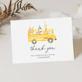 Tarjeta De Agradecimiento Cumpleaños del Autobús Escolar Amarillo