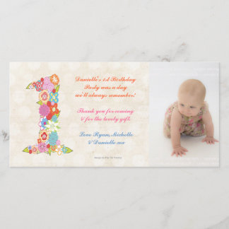 Tarjeta De Agradecimiento Cumpleaños del bebé de los bebés el 1r le agradece