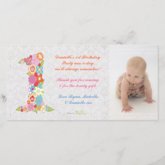 Tarjeta De Agradecimiento Cumpleaños del bebé de los bebés el 1r le agradece