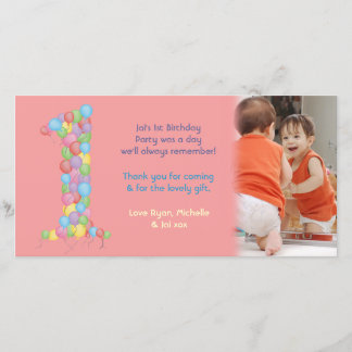 Tarjeta De Agradecimiento Cumpleaños del bebé de los bebés el 1r le agradece