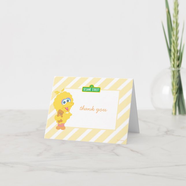 Tarjeta De Agradecimiento Cumpleaños del bebé del pájaro grande (Anverso)