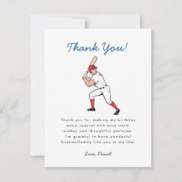 Tarjeta De Agradecimiento Cumpleaños del Béisbol