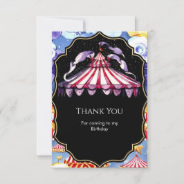 Tarjeta De Agradecimiento Cumpleaños del Boho Circus Celestial