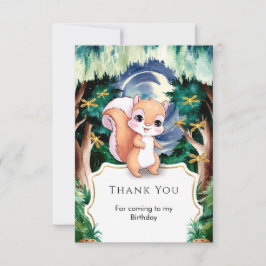 Tarjeta De Agradecimiento Cumpleaños del Boho Pastel Squirrel
