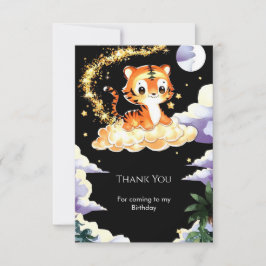 Tarjeta De Agradecimiento Cumpleaños del Boho Tiger Editable