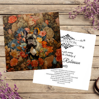 Tarjeta De Agradecimiento Cumpleaños del Bulldog francés Frenchie Garden