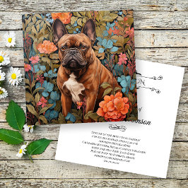 Tarjeta De Agradecimiento Cumpleaños del Bulldog francés Frenchie Garden