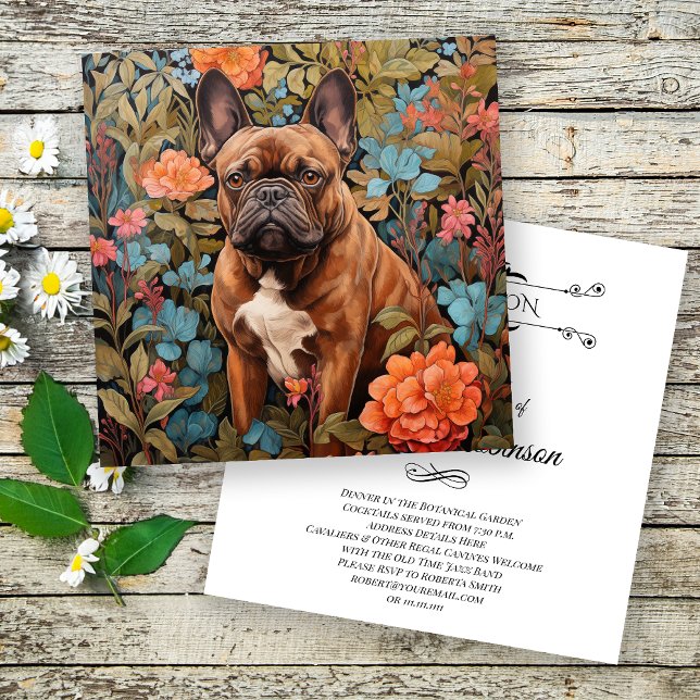 Tarjeta De Agradecimiento Cumpleaños del Bulldog francés Frenchie Garden (Subido por el creador)