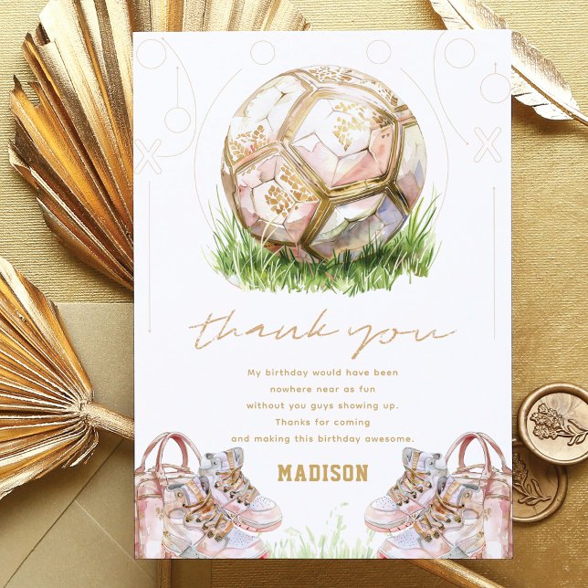 Tarjeta De Agradecimiento Cumpleaños del Chica de lujo del fútbol (Subido por el creador)