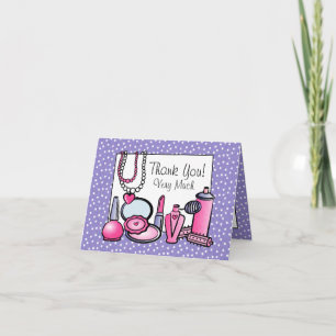 Tarjeta De Agradecimiento Cumpleaños del Chica del glamour (pd)