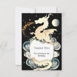 Tarjeta De Agradecimiento Cumpleaños del Dragón de Acuarela Majestuoso