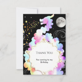 Tarjeta De Agradecimiento Cumpleaños del Dragón de Magia de Acuarela