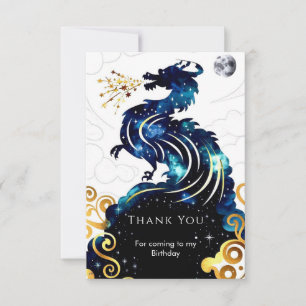 Tarjeta De Agradecimiento Cumpleaños del Dragón Radiante Mágico