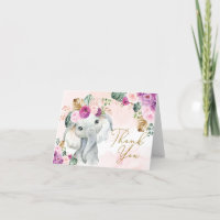 Cumpleaños del Elefante Violeta Rosada Tropical en