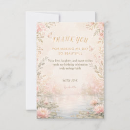 Tarjeta De Agradecimiento Cumpleaños del Elegante Lago de los Cisnes