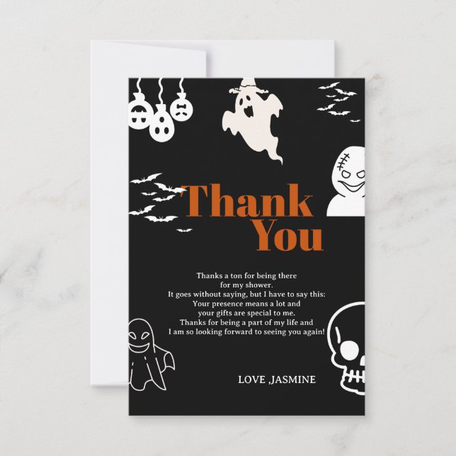 Tarjeta De Agradecimiento Cumpleaños del Espeluznante (Anverso)