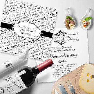 Tarjeta De Agradecimiento Cumpleaños del Fiesta de la Cena Francesa para Gou