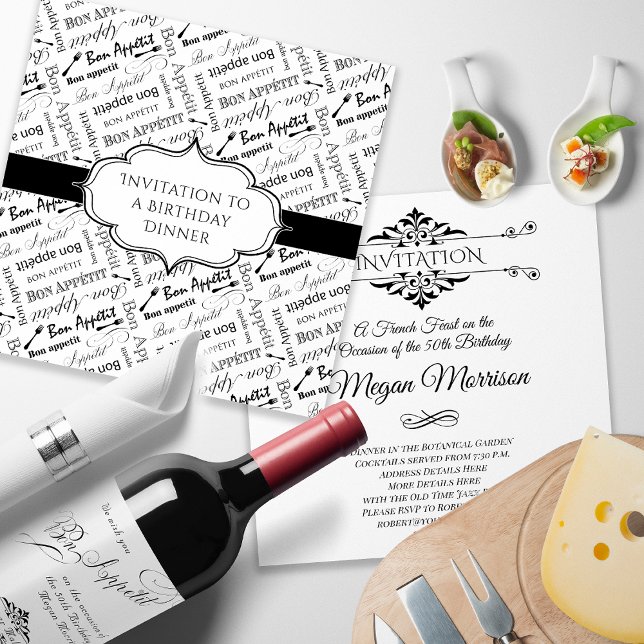 Tarjeta De Agradecimiento Cumpleaños del Fiesta de la Cena Francesa para Gou (Subido por el creador)