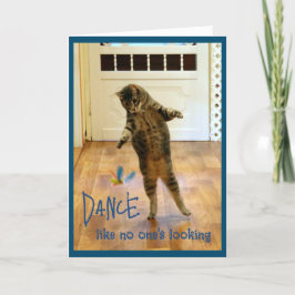 Tarjeta De Agradecimiento Cumpleaños del gato Tabby Dancing