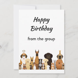 Tarjeta De Agradecimiento Cumpleaños del Grupo Razas de Perros Divertidos