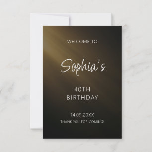 Tarjeta De Agradecimiento Cumpleaños del guión manuscrito negro