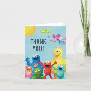 Tarjeta De Agradecimiento Cumpleaños del Ilustracion de caracteres de Plaza 