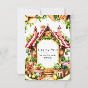 Tarjeta De Agradecimiento Cumpleaños del Mercado de Granjeros de Verduras Pe