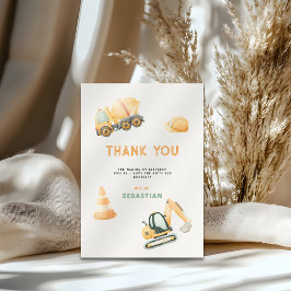 Tarjeta De Agradecimiento Cumpleaños del niño de la fiesta de volquete de co