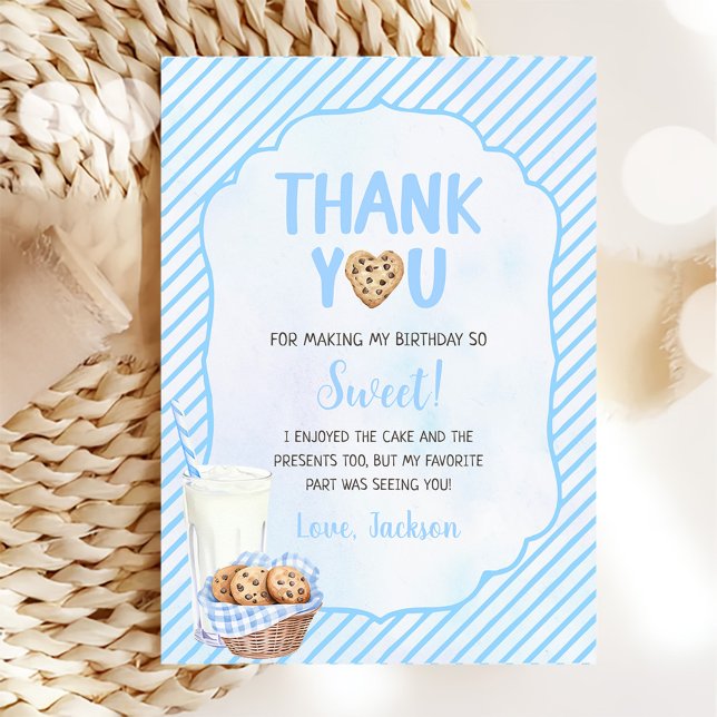 Tarjeta De Agradecimiento Cumpleaños Del Niño Leche Y Cookies (Subido por el creador)