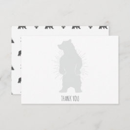 Tarjeta De Agradecimiento Cumpleaños del oso negro minimalista