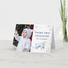Tarjeta De Agradecimiento Cumpleaños del oso polar de invierno Onederland Gr