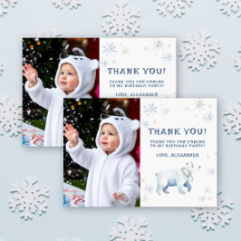Tarjeta De Agradecimiento Cumpleaños del Oso Polar de Invierno Onederland Gr