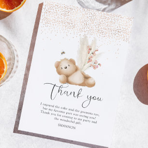 Tarjeta De Agradecimiento Cumpleaños del Oso y La Abeja