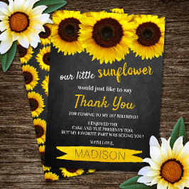 Tarjeta De Agradecimiento Cumpleaños del Pequeño Girasol